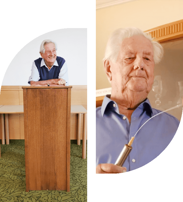 Horst Krohne bei einer Heilung und bei einem Vortrag